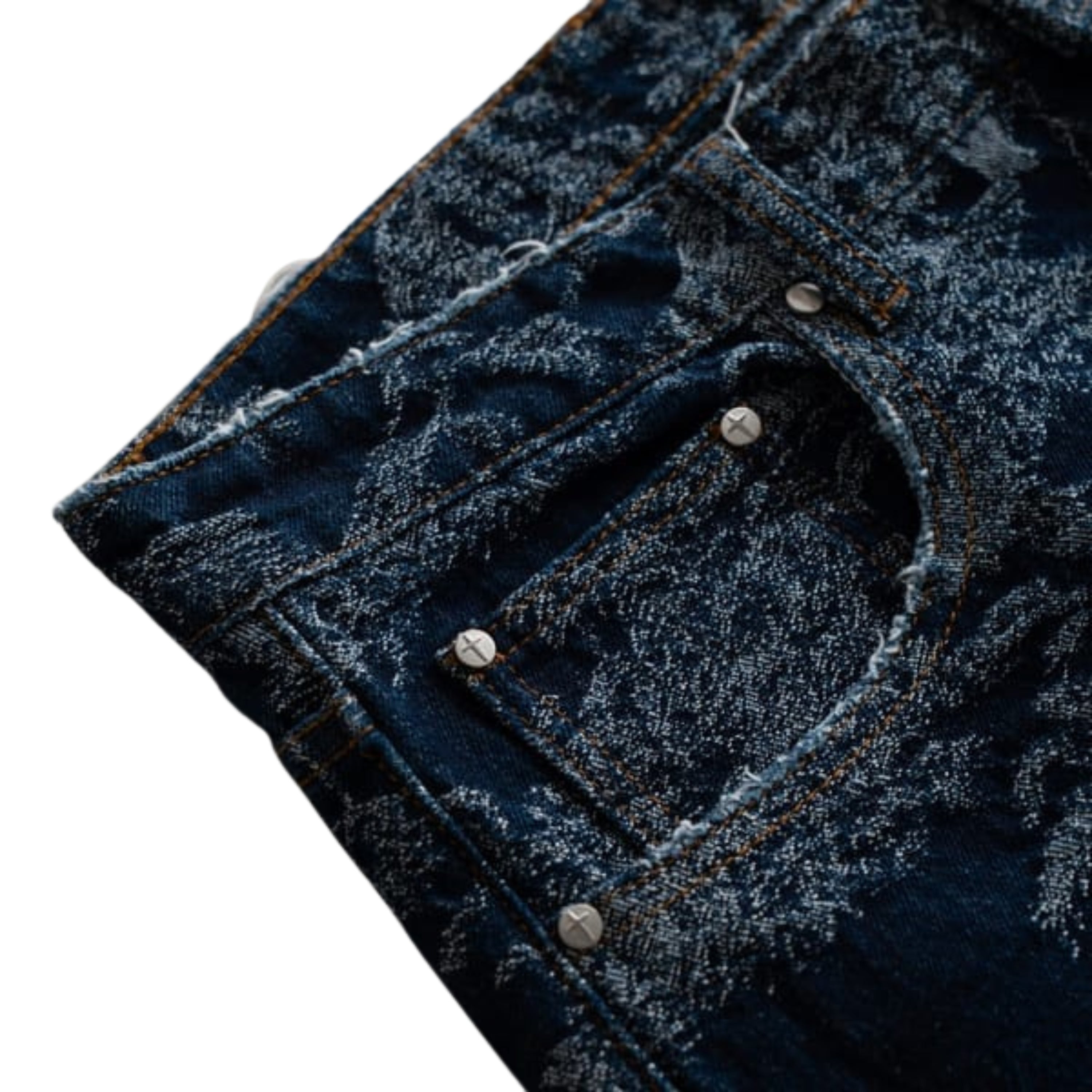 On My Way Jacquard Jeans Deep Blue