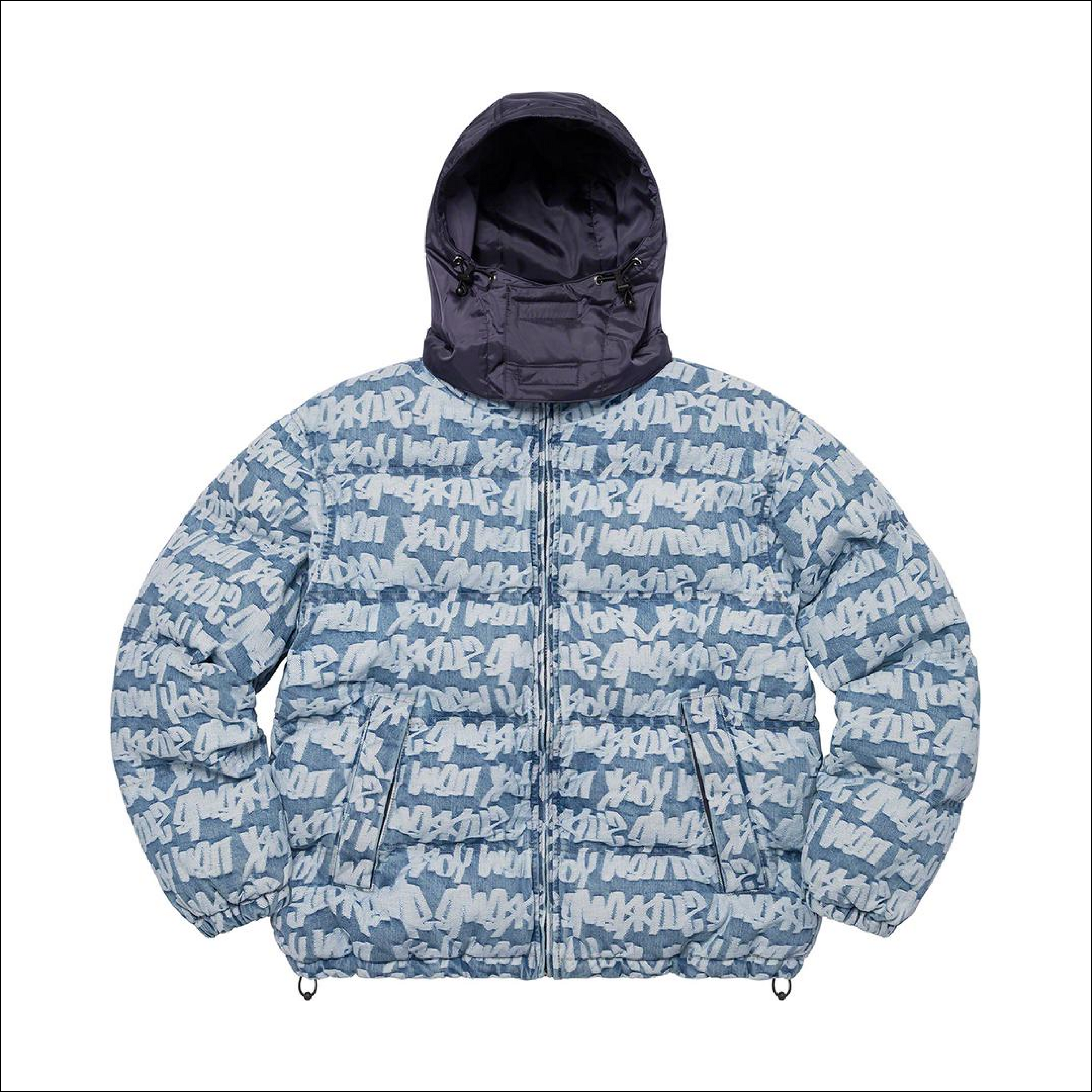 Supreme Fat Puffer Tip Jacquard Denim Blue