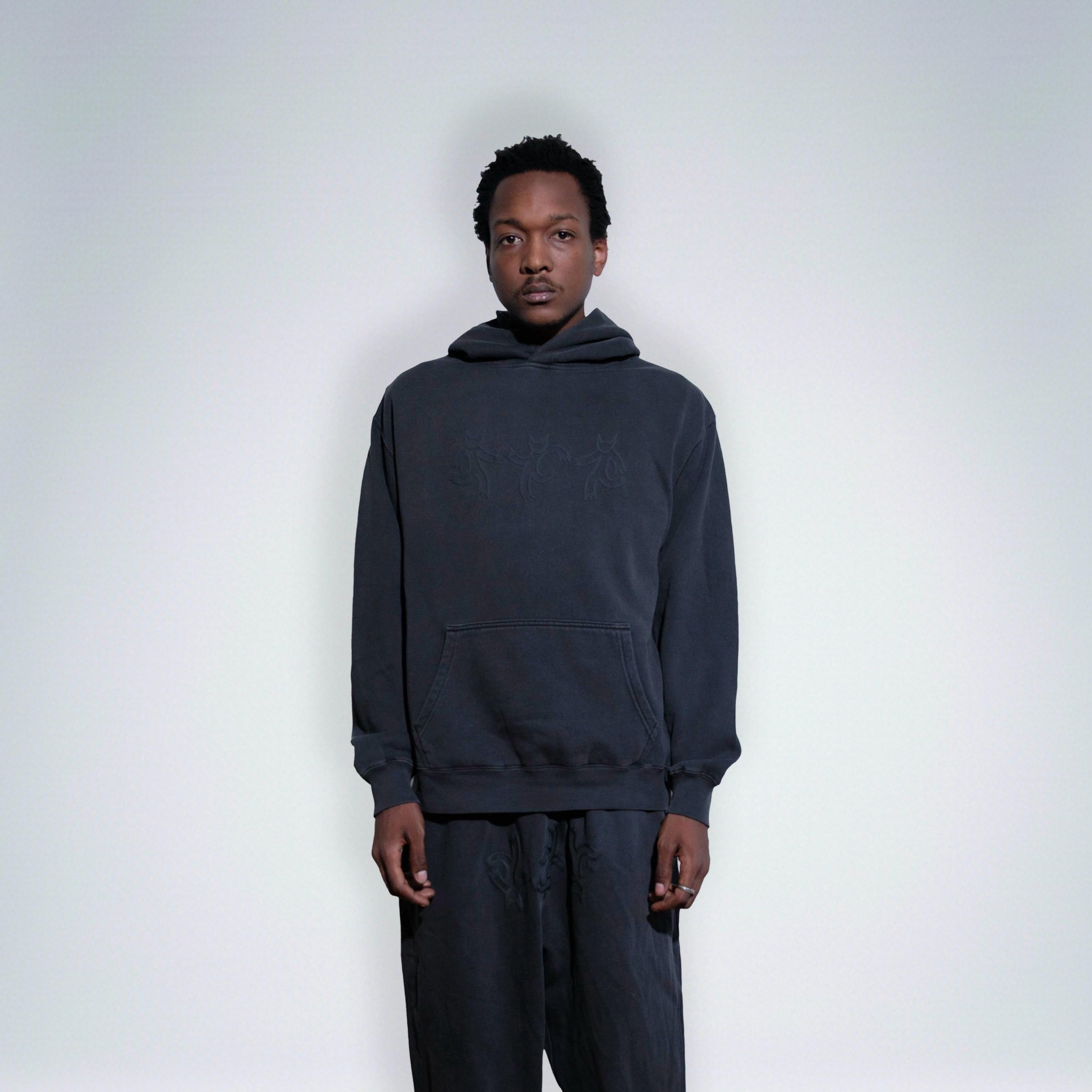 In Einem Atem Demon Hoodie Washed Black