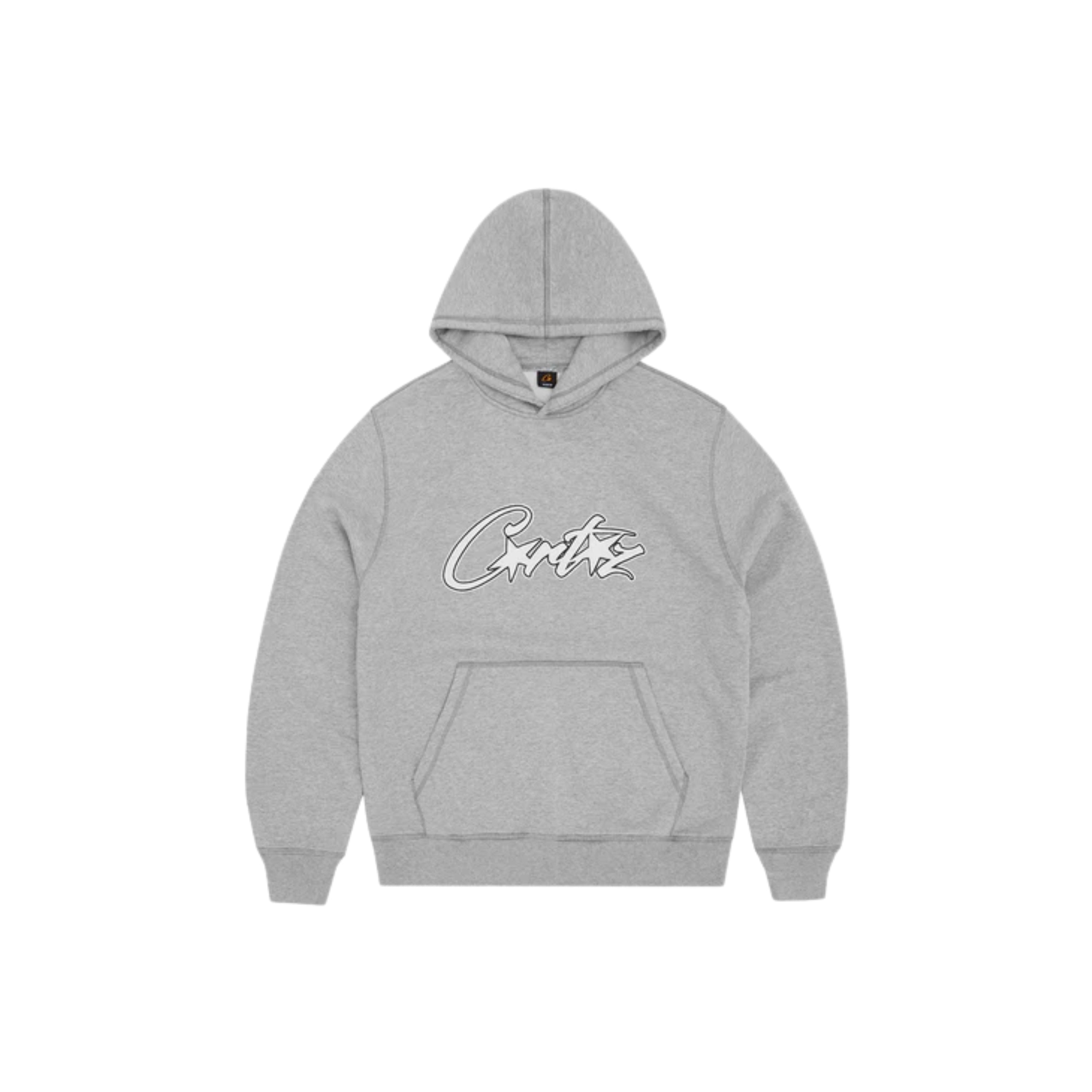 Corteiz Allstarz Satin Appliqué Hoodie Grey
