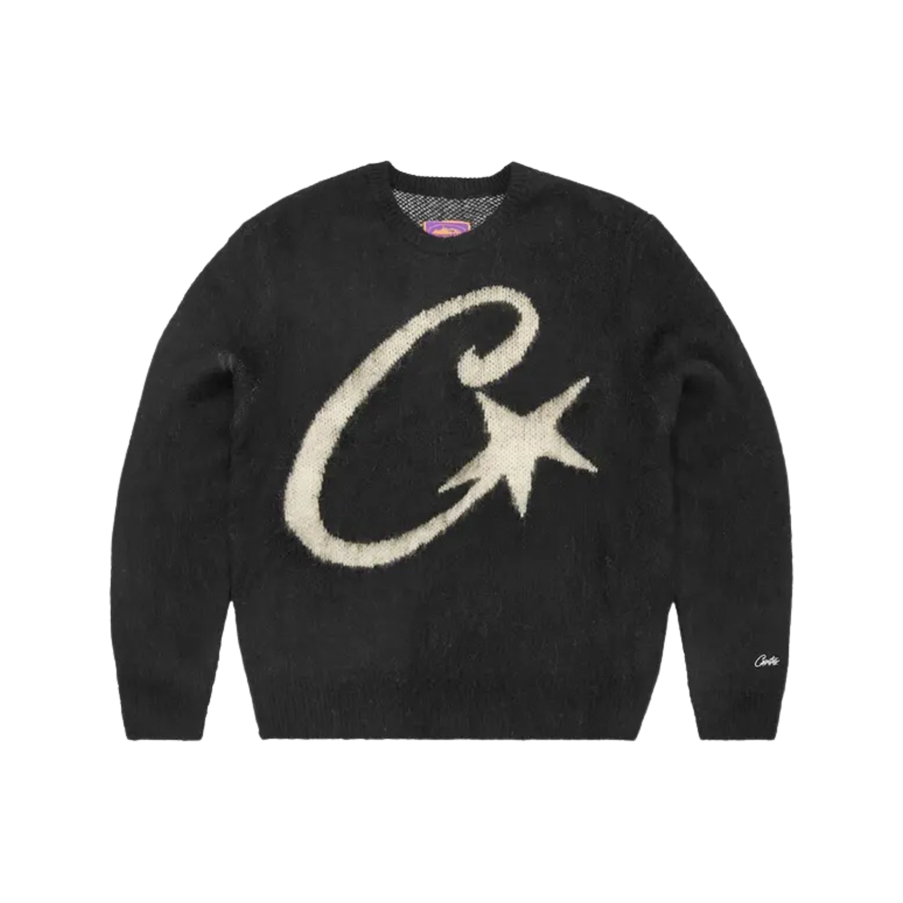 Corteiz C Star Mohair Knit Sweater Black
