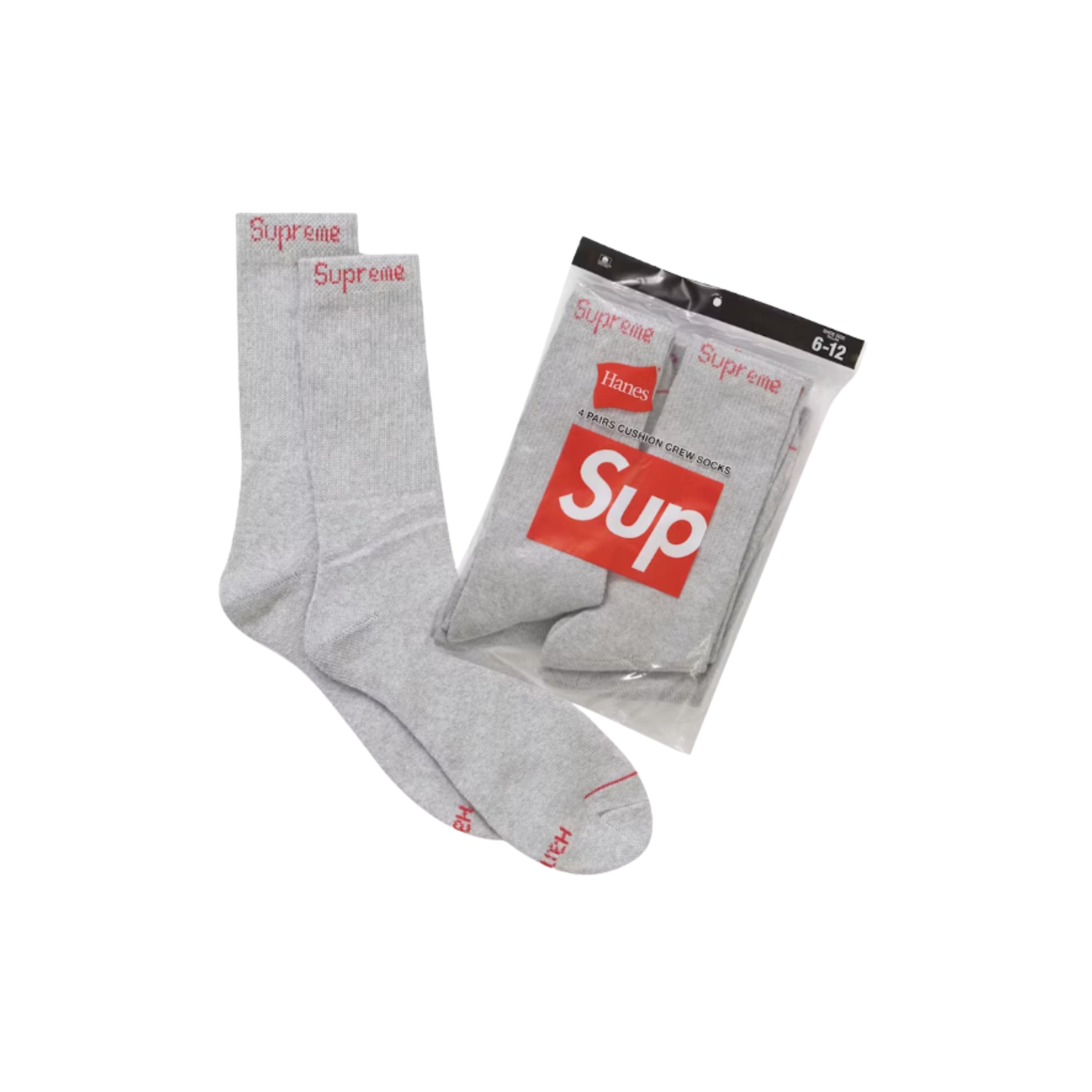 Supreme Hanes Socks Grey (ONE PAIR)