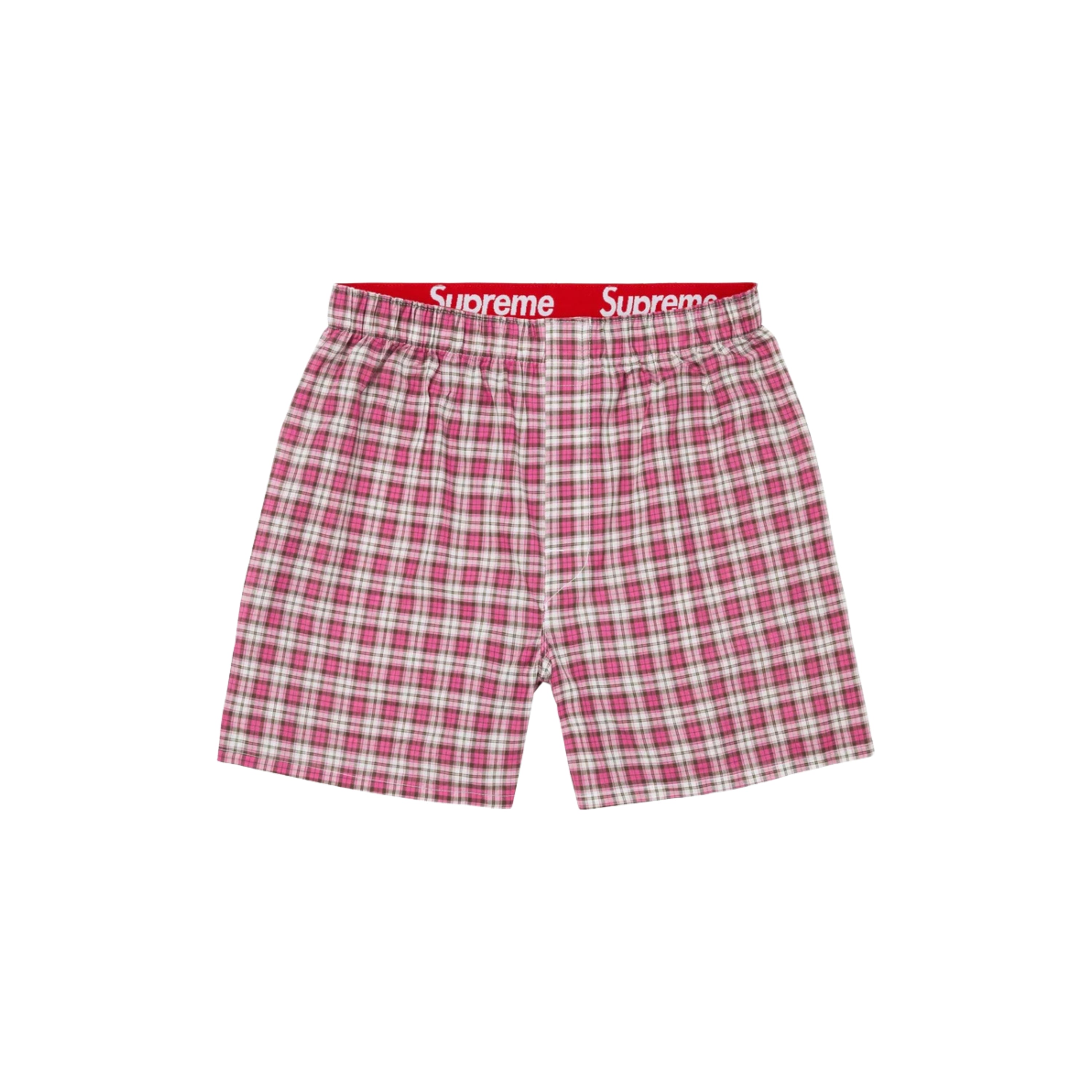 Supreme Hanes Plaid Boxer Pink