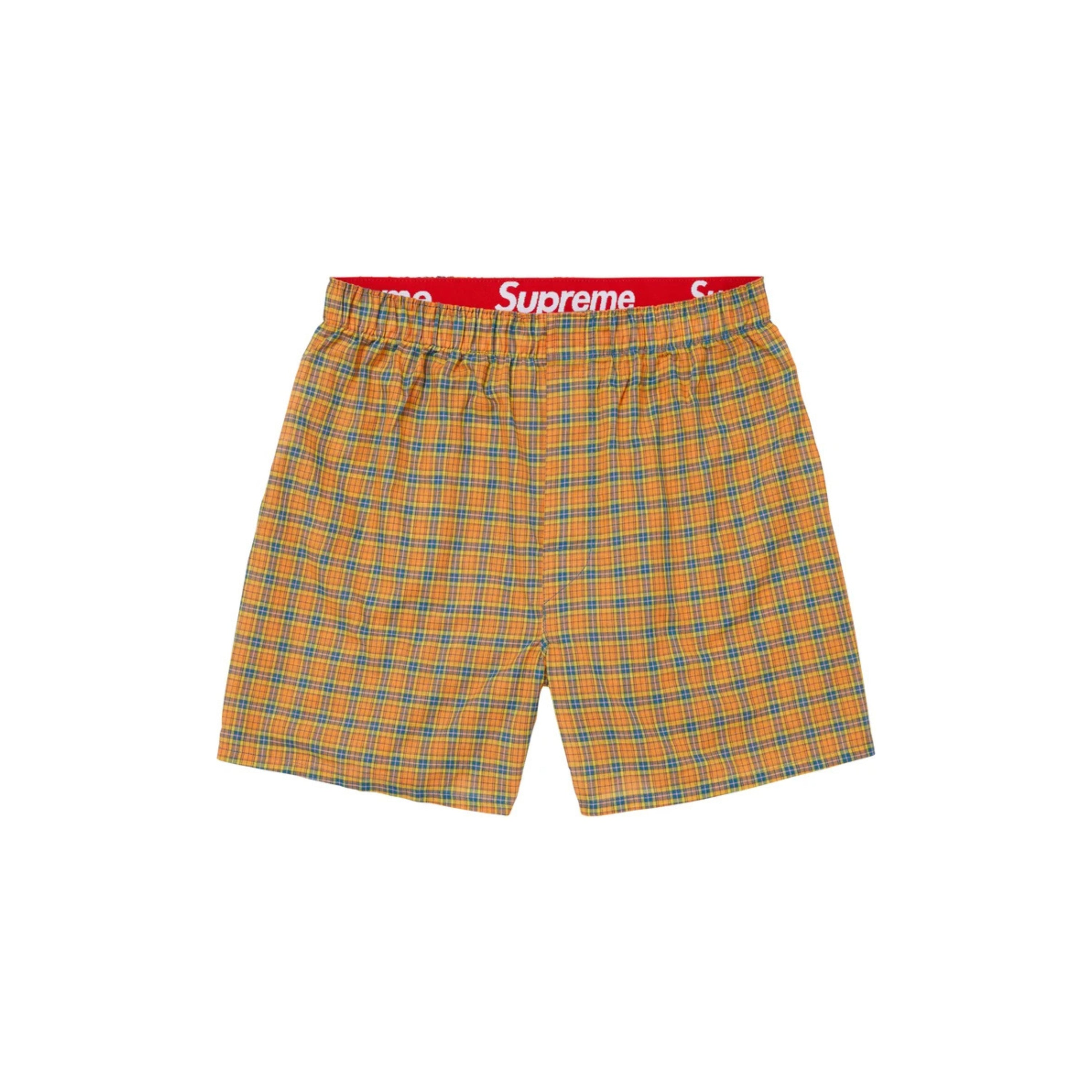 Supreme Hanes Plaid Boxer Ochre