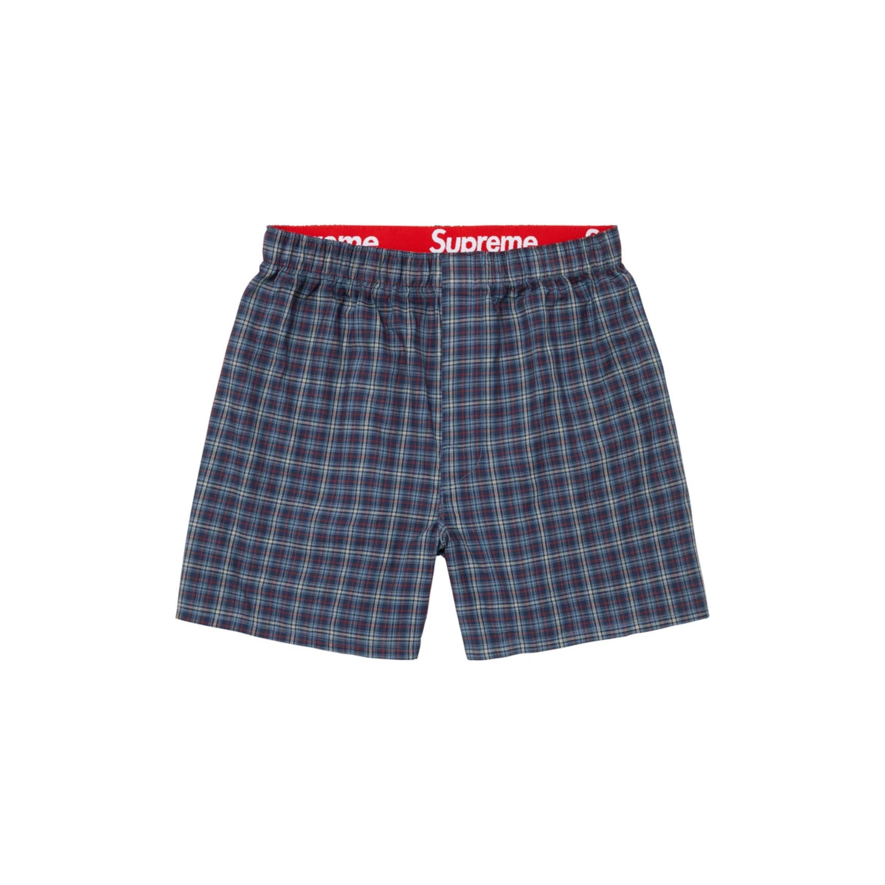 Supreme Hanes Plaid Boxer Blue