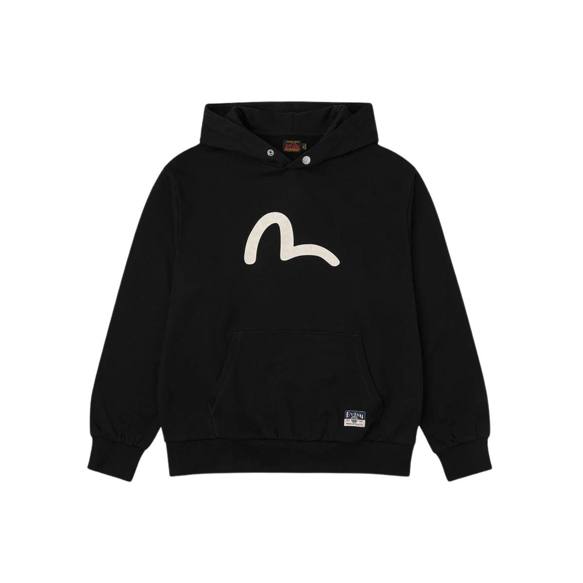 Evisu Seagull Printed Hoodie Black