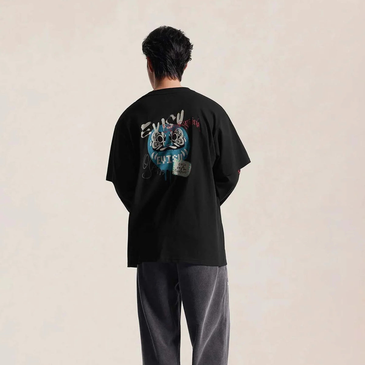 Evisu Fortune Cat Printed Longsleeve Black