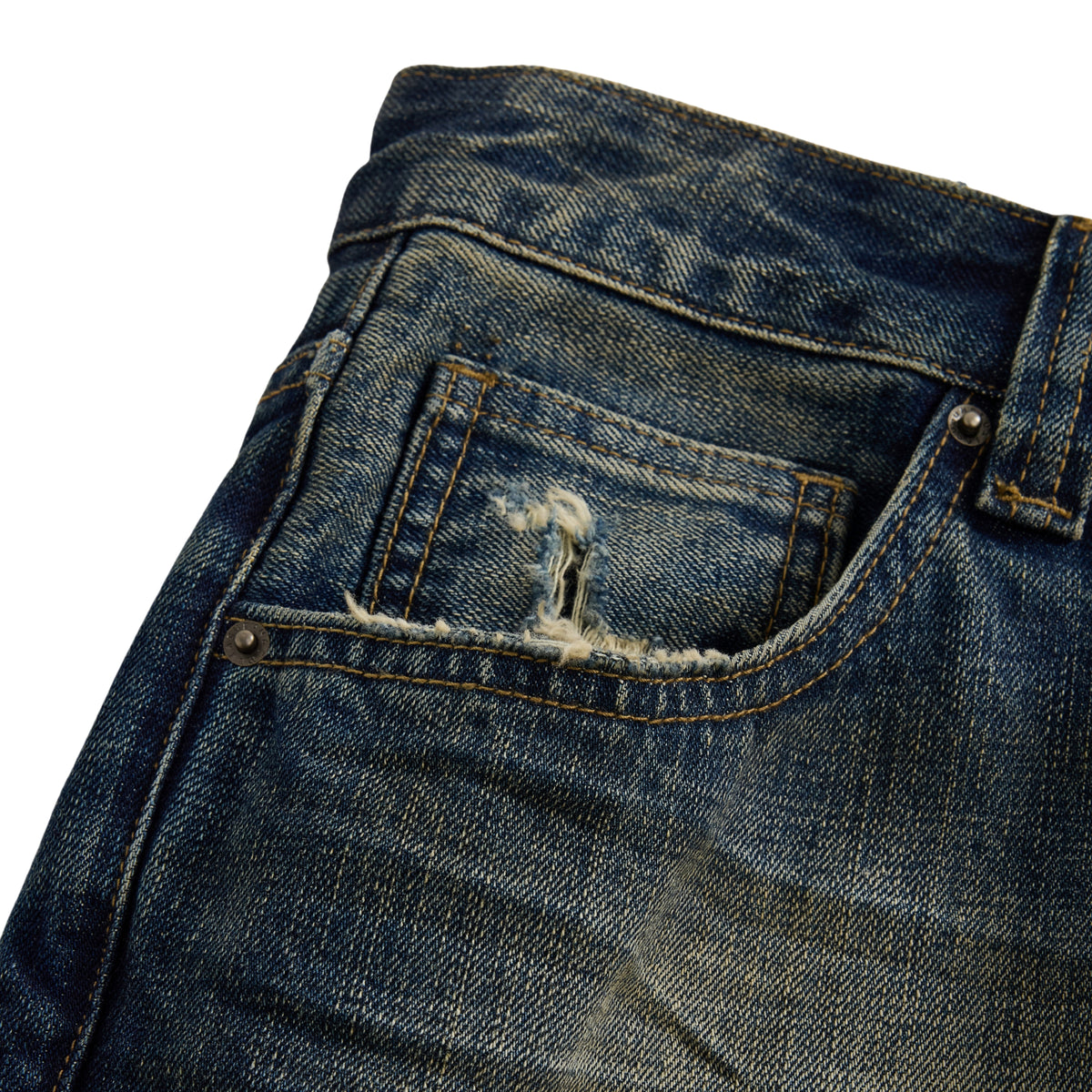 Acupuncture Texas Dirty Used Jeans Navy