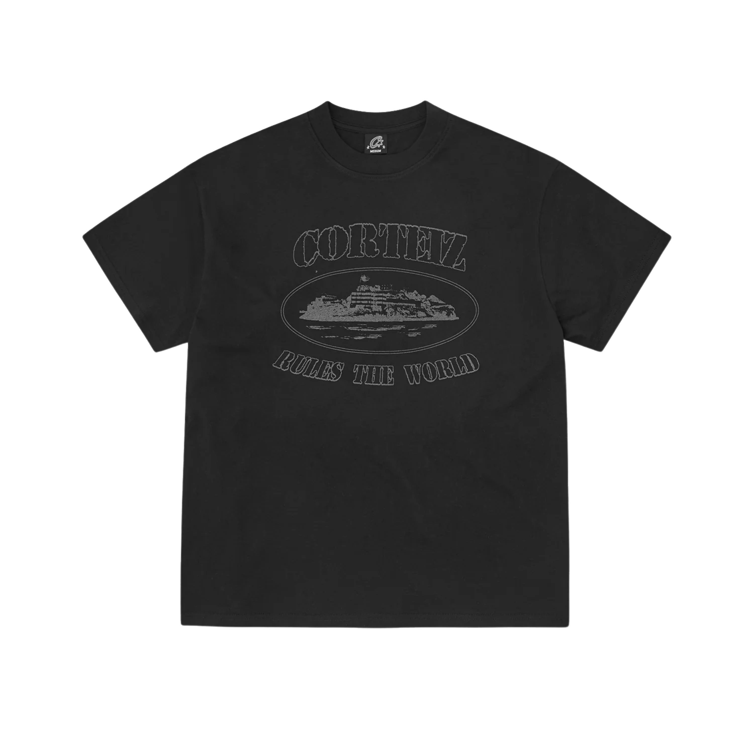 Corteiz OG Reflective Alcatraz Tee Triple Black