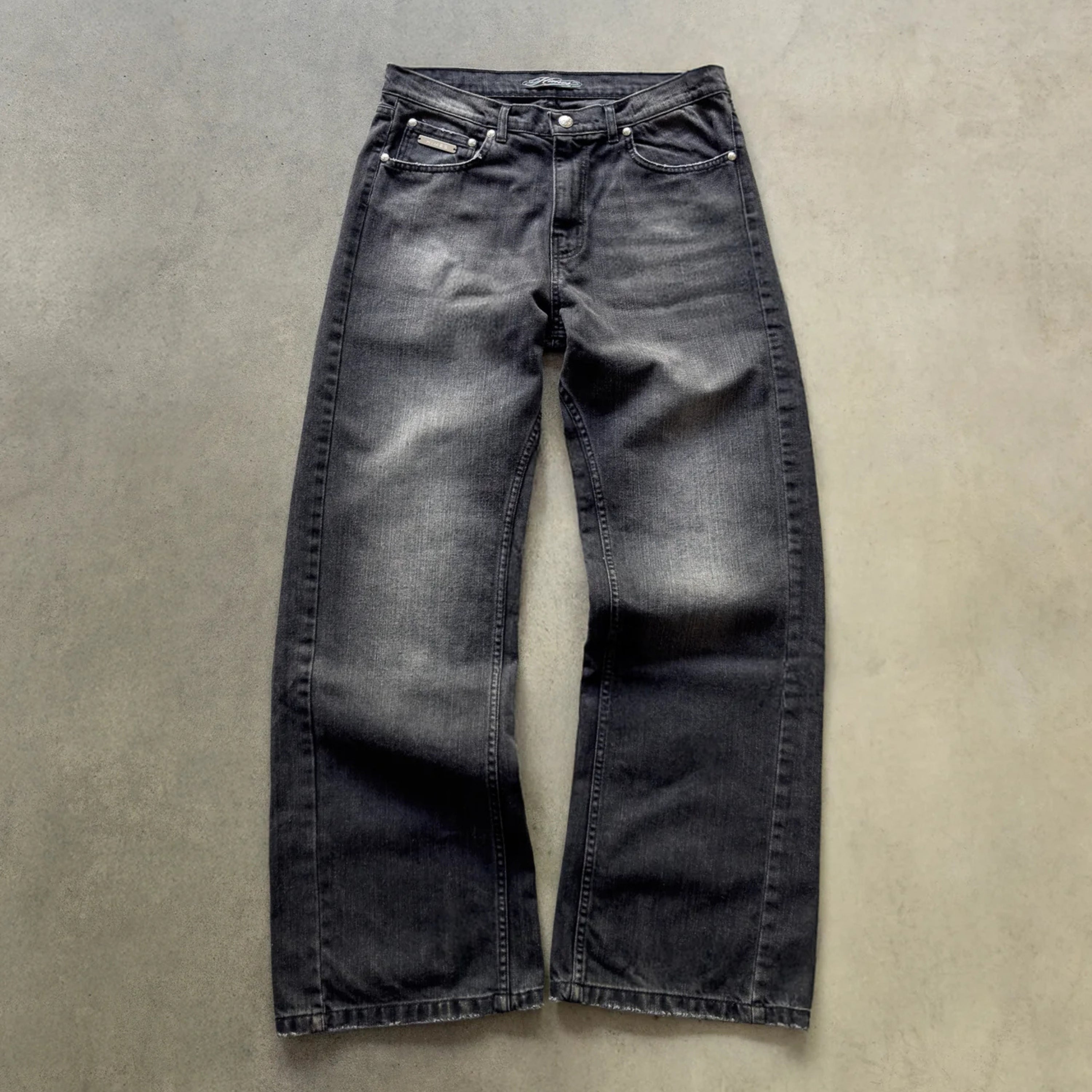 Himes Undefeated Leather Jeans Black