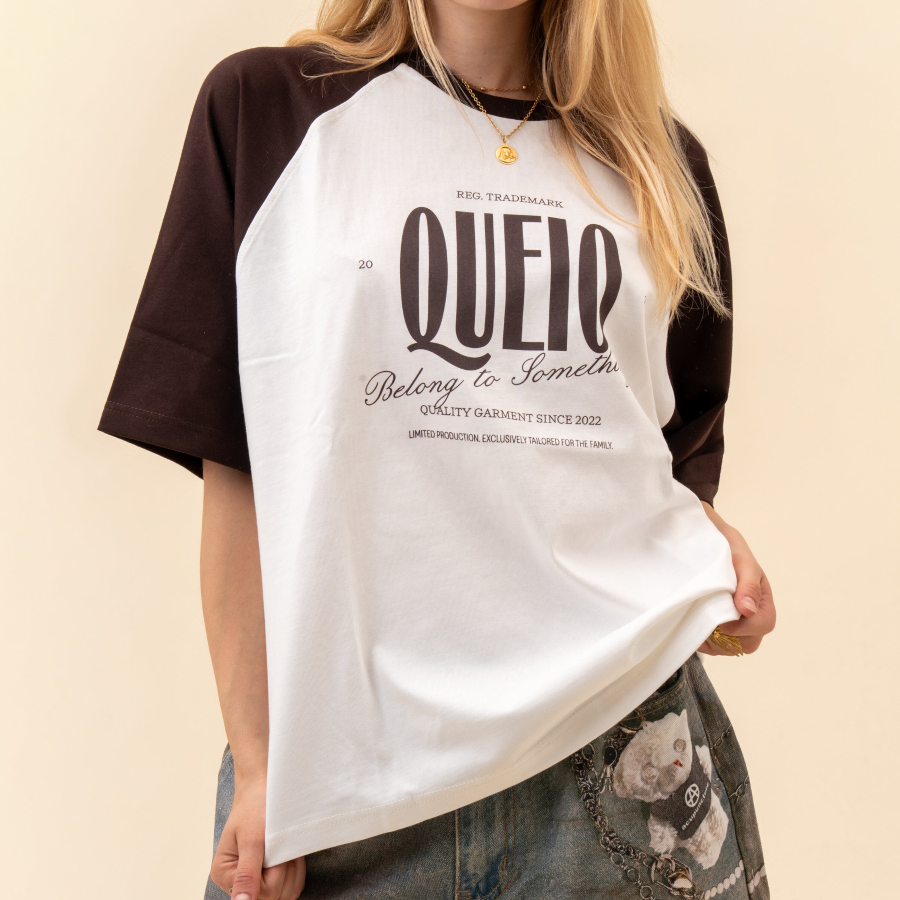 Queio Desert Exp Raglan Boxy Tee Brown