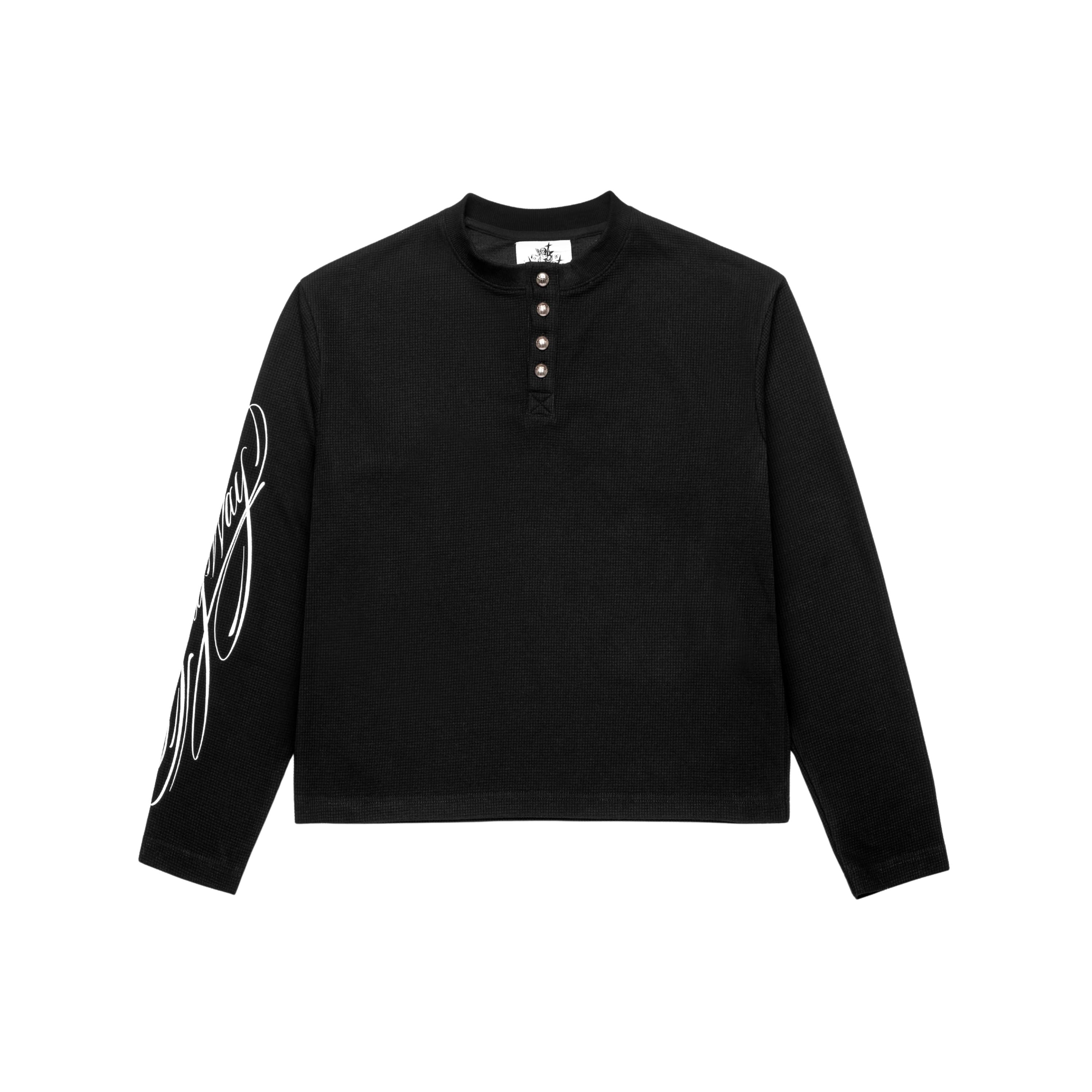 On My Way Waffle Serafino Longsleeve Black