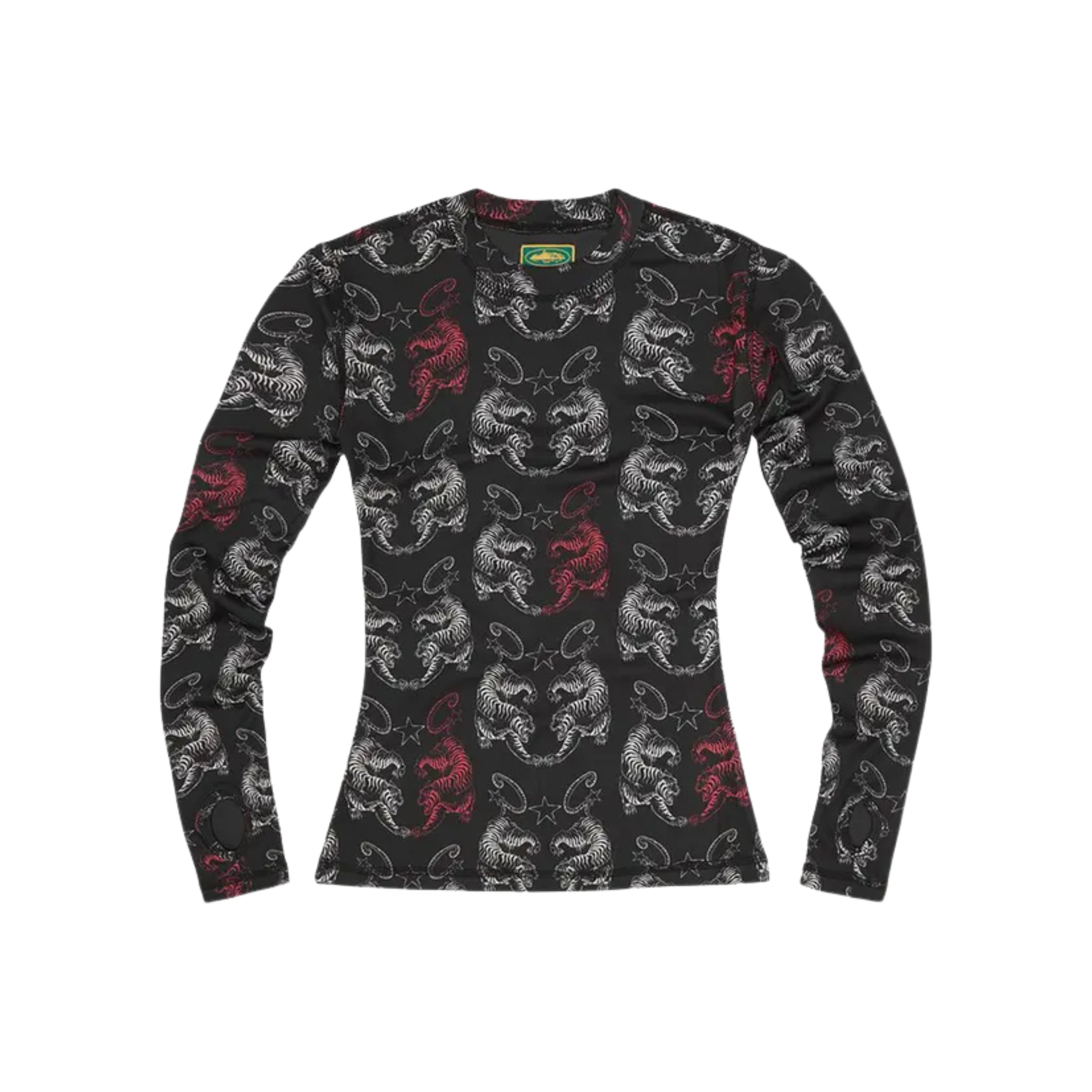 Corteiz Womens Tiger Mesh Longsleeve Black