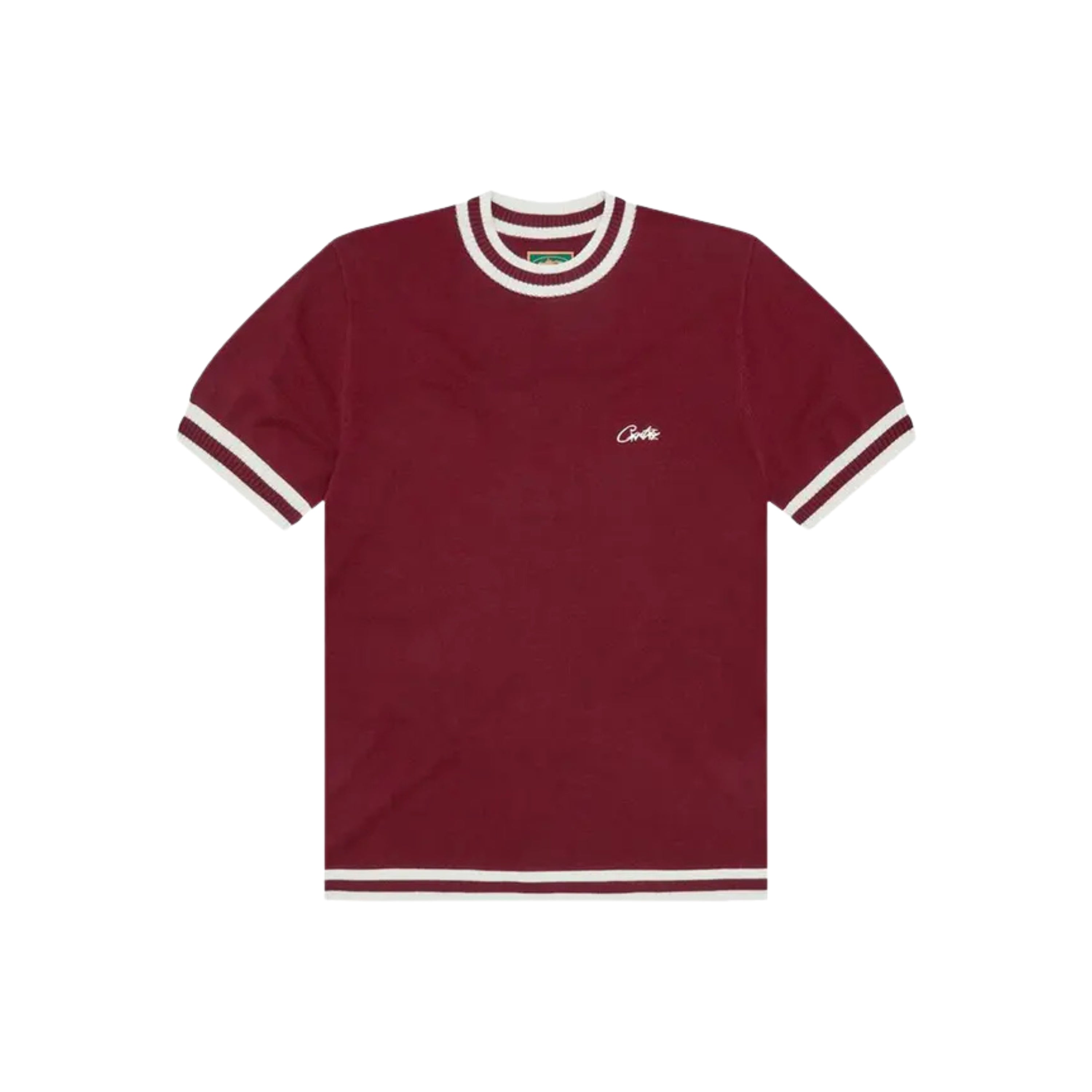 Corteiz Deala Knit Tee Burgundy