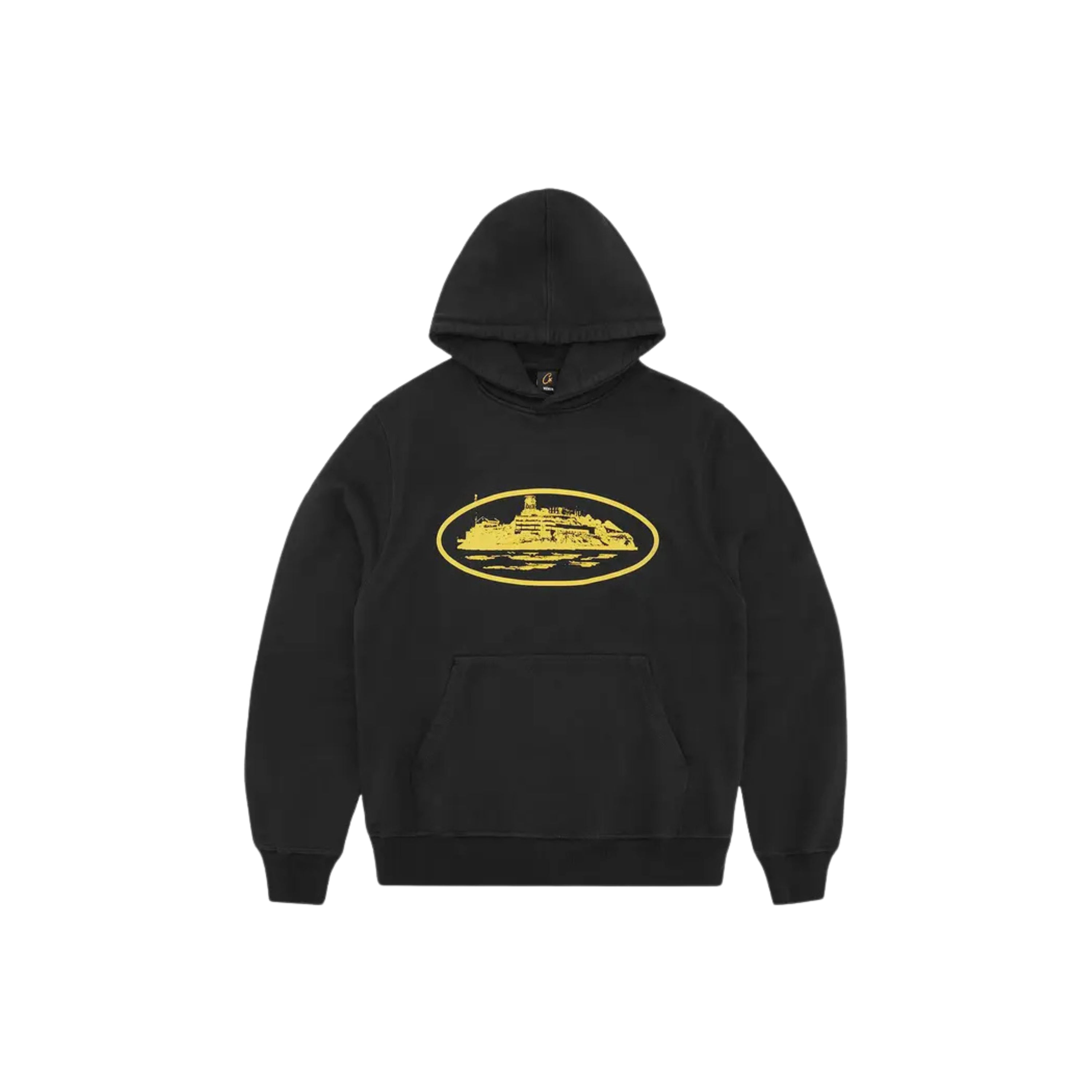 Corteiz Alcatraz Yellow Hoodie Black