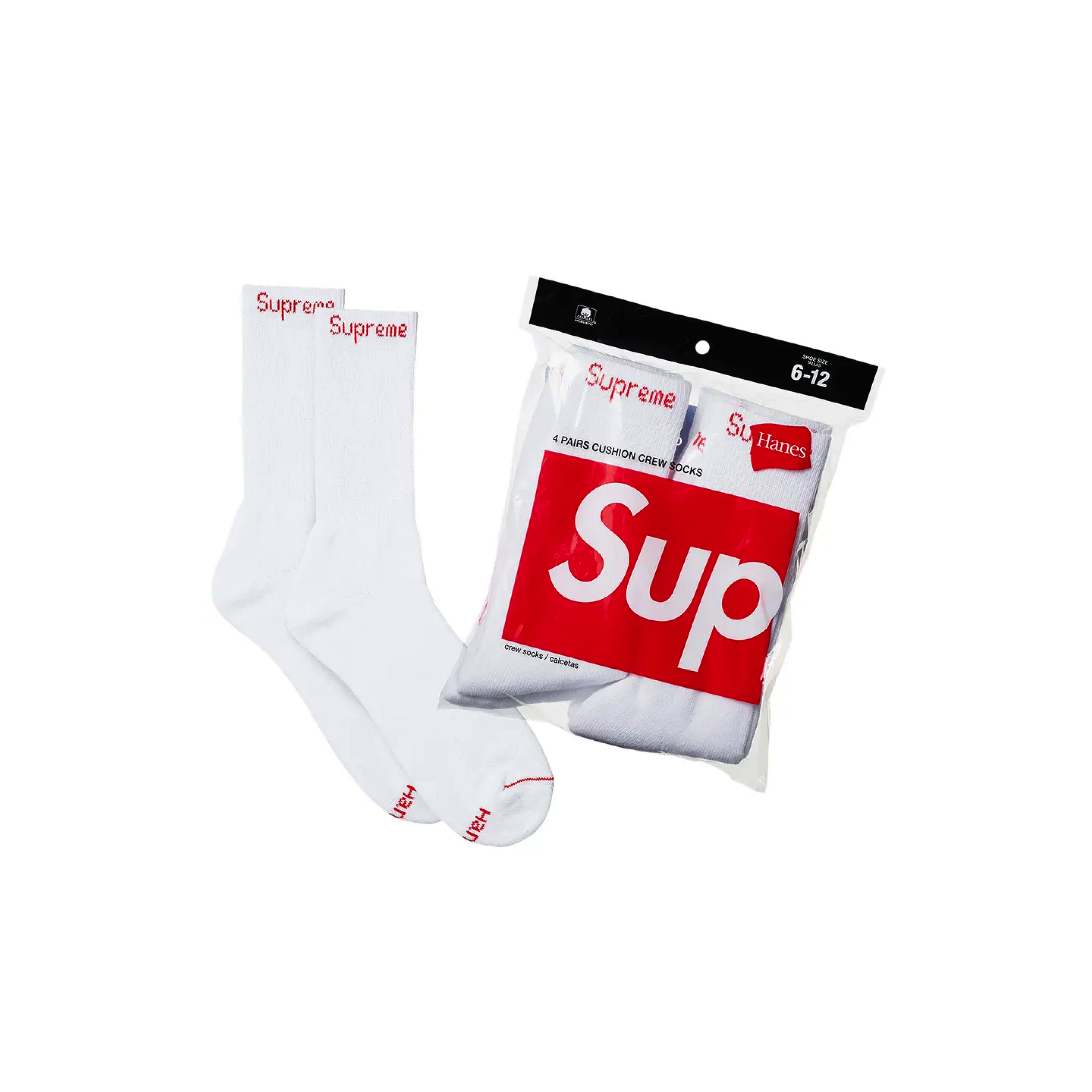 Supreme Hanes Socks White (ONE PAIR)