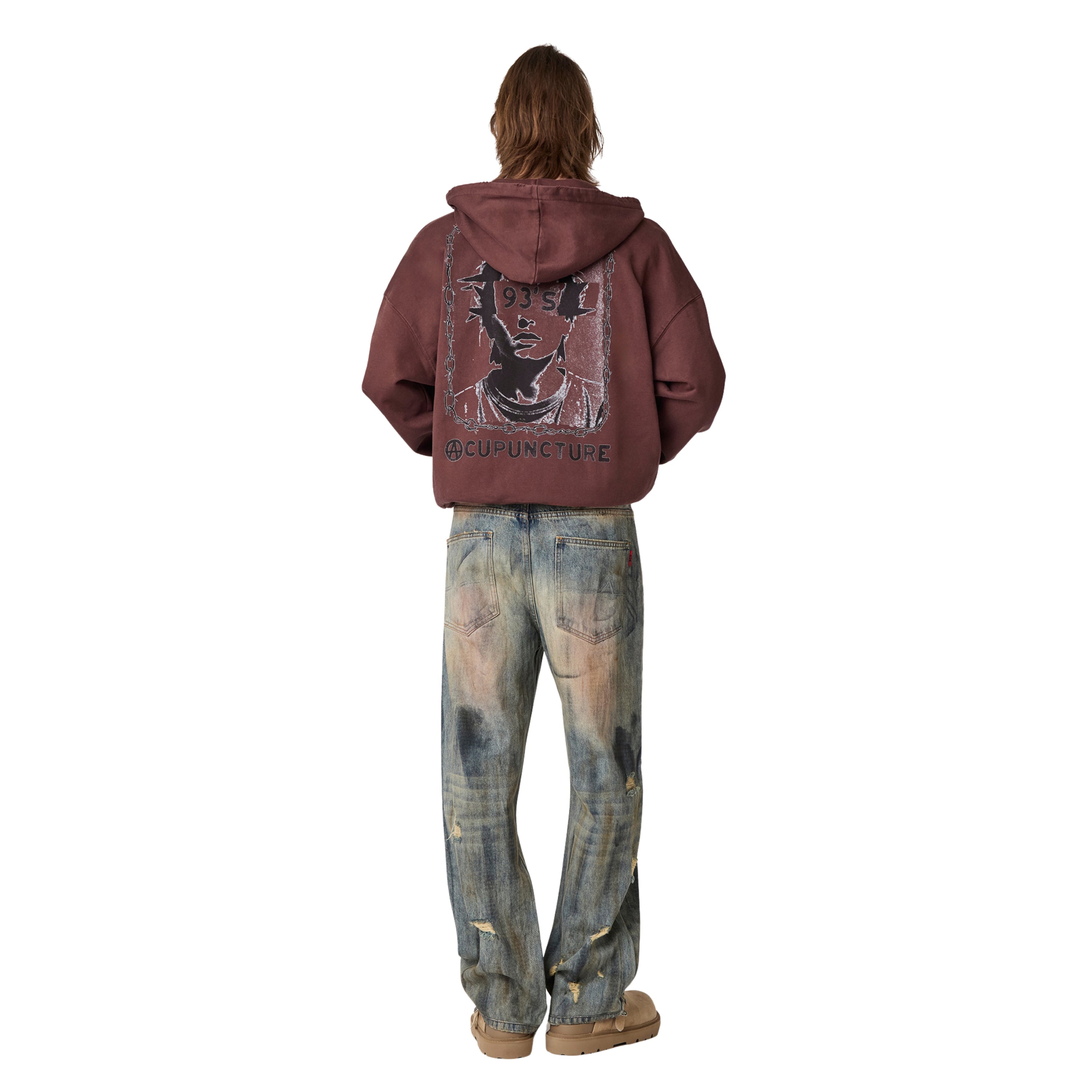 Acupuncture Punker Zip Hoodie Ranch Brown
