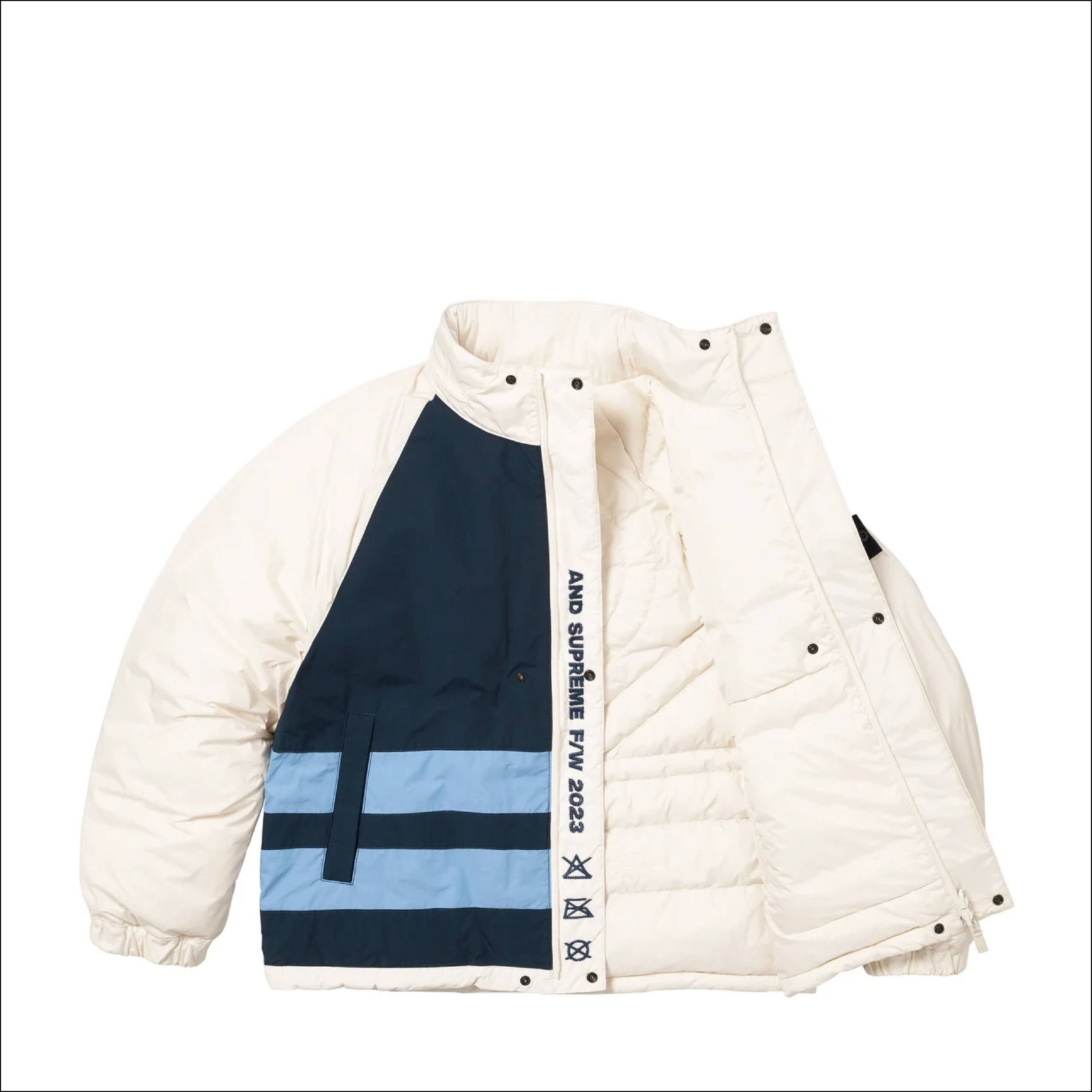 Supreme Stone Island Reversible Down Puffer White